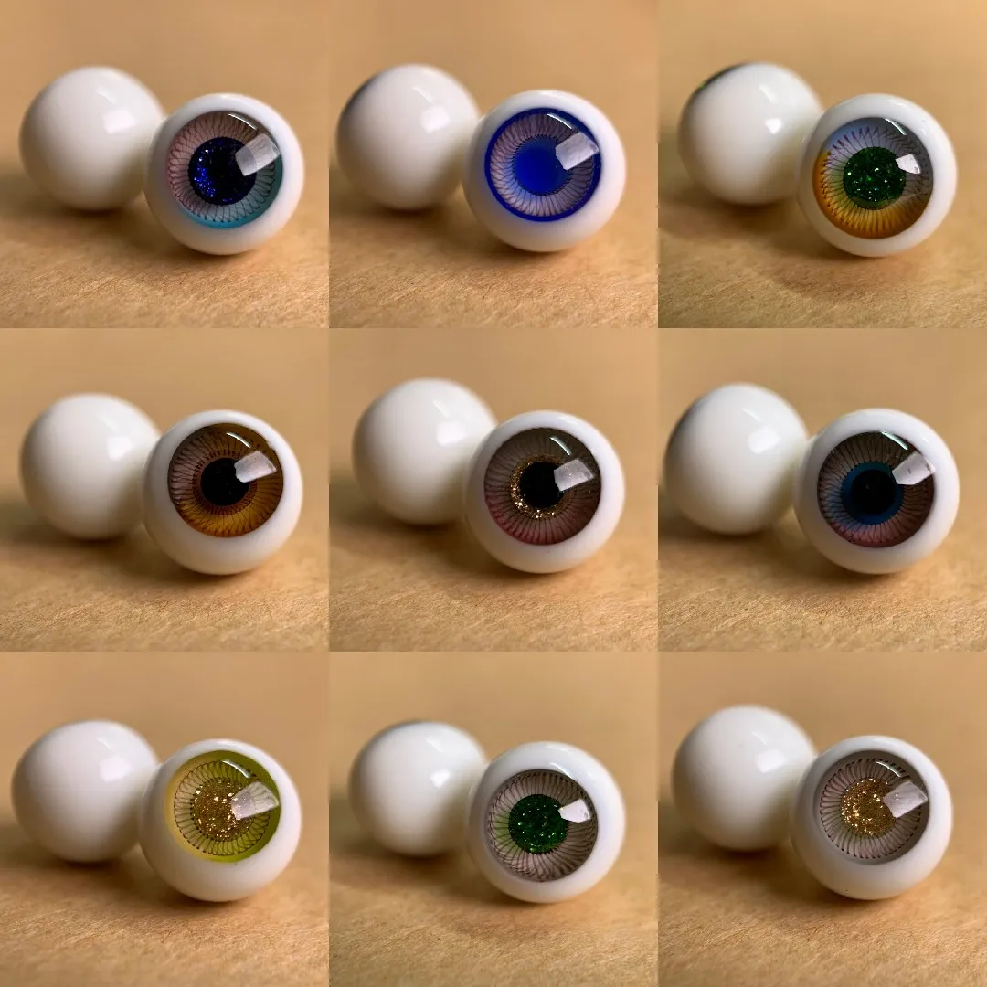 

Customized OB11 BJD8 Fen Watou Soft Pottery Clay Human Colorful Movable Glass Eyeballs 8 10mmdiy Black Pearl New Product
