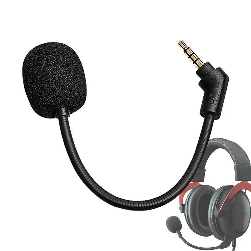 

Headset Boom Microphone Game Headset Microphone Boom With 3.5Mm Jack Black Noise Cancelling Microphone Stem With Cover For Calls