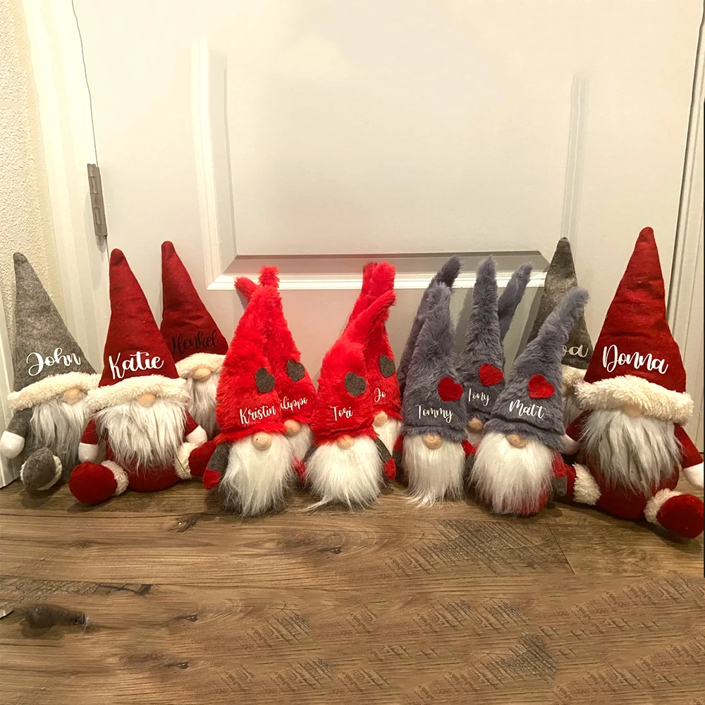 Personalized Gnomes Plush Gnome with Family Names Valentines Day Christmas Party Gifts for Her Him Home Decor Name Gnomes