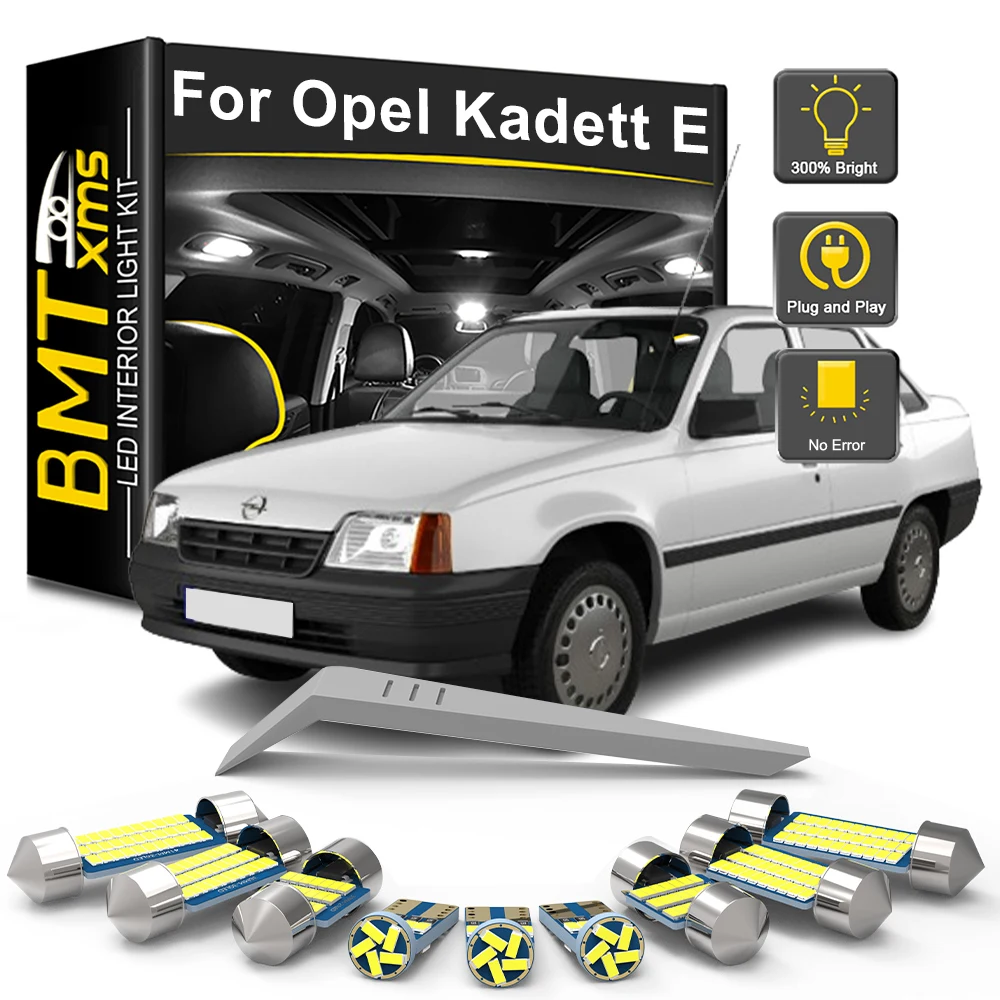 

BMTxms 9Pcs Canbus For Vauxhall Opel Kadett E 1985-1989 1990 1991 1992 1993 Car LED Interior Light Bulb Kit LED Trunk Dome Lamp
