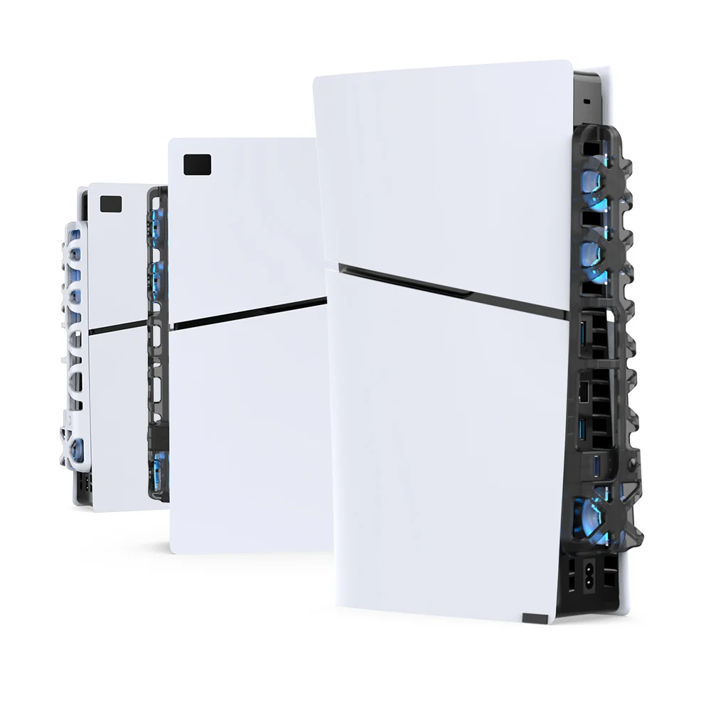 PS5 슬림 콘솔 냉각 팬 쿨러 선풍기, LED 라이트 포함, USB DC 5V 게임 콘솔 후면 냉각 선풍기, 플레이스테이션 슬림용