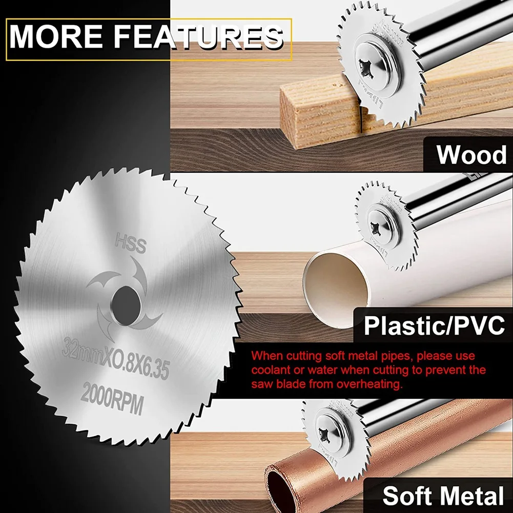 PVC Pipe Inside Cutter with 1/4Inch Hex Shank, Plumbing Inside Cutter Internal Pipe Cutter, 5Pcs Saw Blades 3