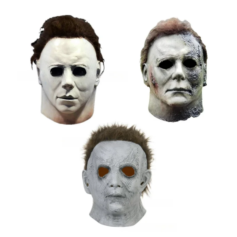 Michael Myers Mask Cosplay Scary Movie Halloween Latex Helmet Horror Headgear Masquerade Party Tricky Costume Prop