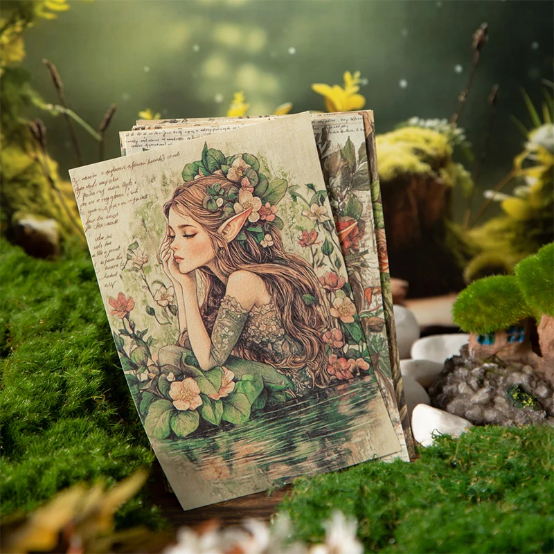 6 Style 30pcs Retro Nordic Fairy Tale Landscape Material Paper DIY Handmade Material Scrapbook Decoration Aesthetics Stationery 3