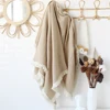 Crinkle Cotton Swaddle Blanket Baby Muslin Blanket  Ruffle Gauze Baby Blankets Newborn Essentials Plain Color Swaddle Wrap 6