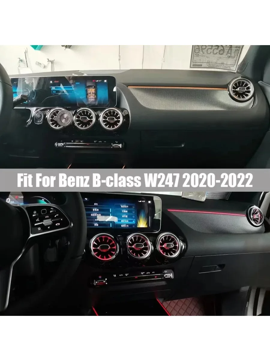 

Переднее и заднее вентиляционное отверстие для Mercedes Benz B-Class W247 2020-2022, 64 цвета, цветное освещение, переднее и заднее отверстия