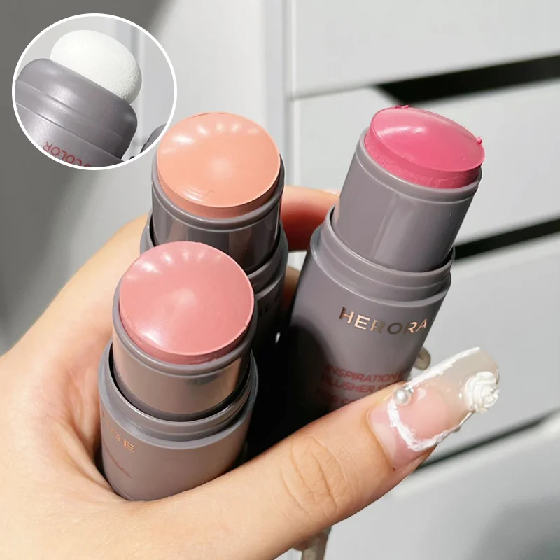 Tri-color Blush Stick Waterproof Strong coverage Blush Facial Brightening Profile Suitable for all skin tones
