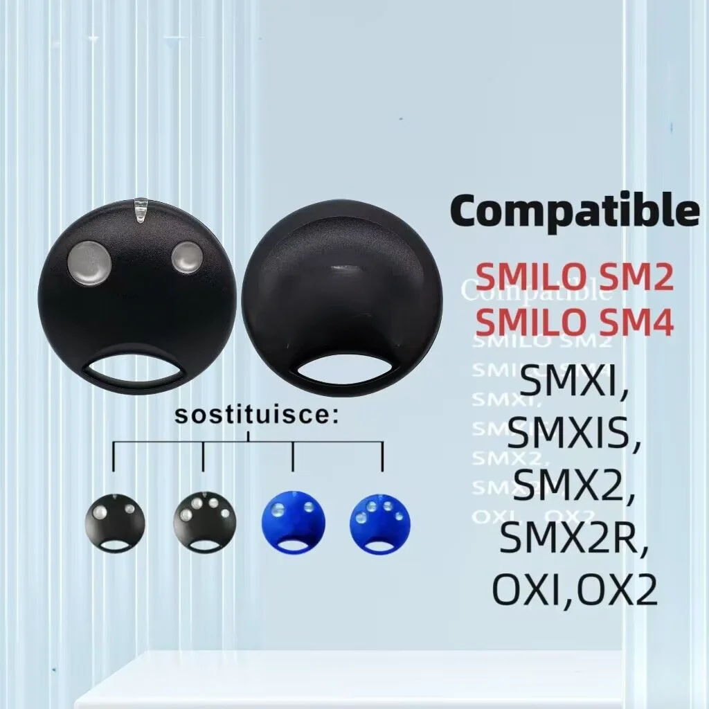 SMILO SM2 SM4 433MHz Rolling Code Garage Door Controls Remote Control Gate Commands Keychain 2