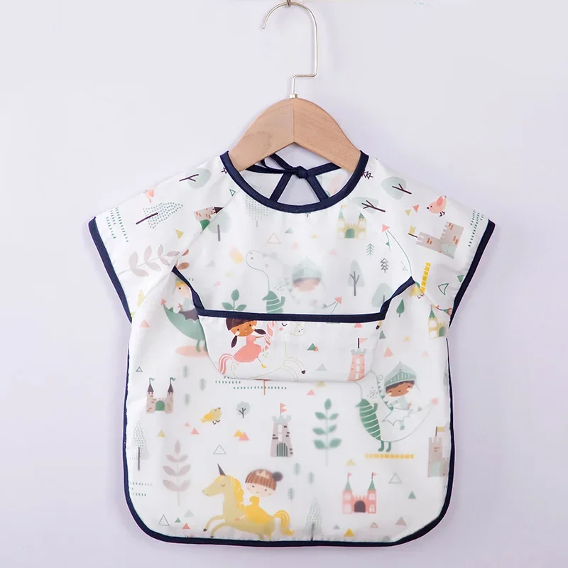 Baby Feeding Apron Pure Cotton Thin Sleeveless Child Eating Cover up Boys Girls Spring Autumn Lightweight Feed Smock