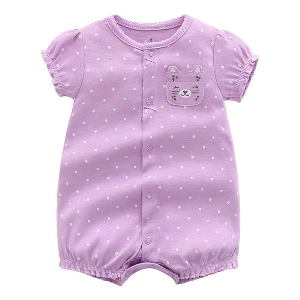 Baby Rompers Cotton Jumpsuit Baby Jumpsuit 2025 Summer Newborn Baby Rompers Short Sleeve Cartoon Printed Soft Cotton Jumpsuits Infant Bebe Clothes For 0-24 Month boy girls