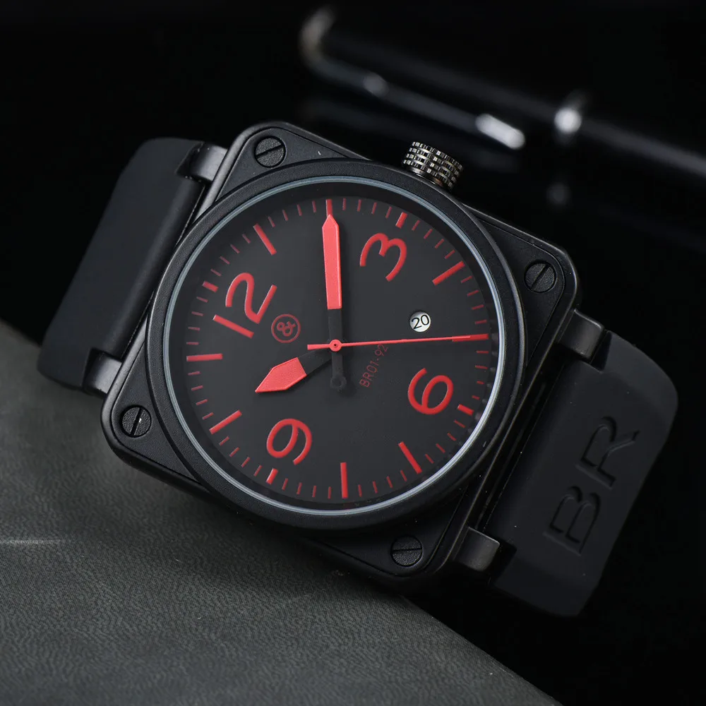 Square Automatic Mechanical Watch, Stylish Casual Timepiece with Day-Date Calendar for Men