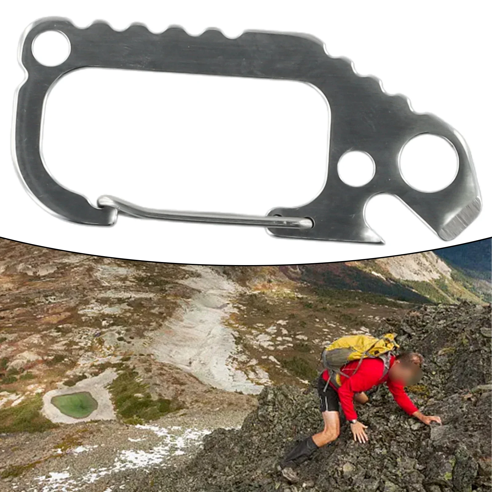 

Outdoor Carabiner D Ring Key Chain Clips Hook Mountaineering Climbing Buckle Stainless Steel Bottle Opener Fast Hanging Carabine