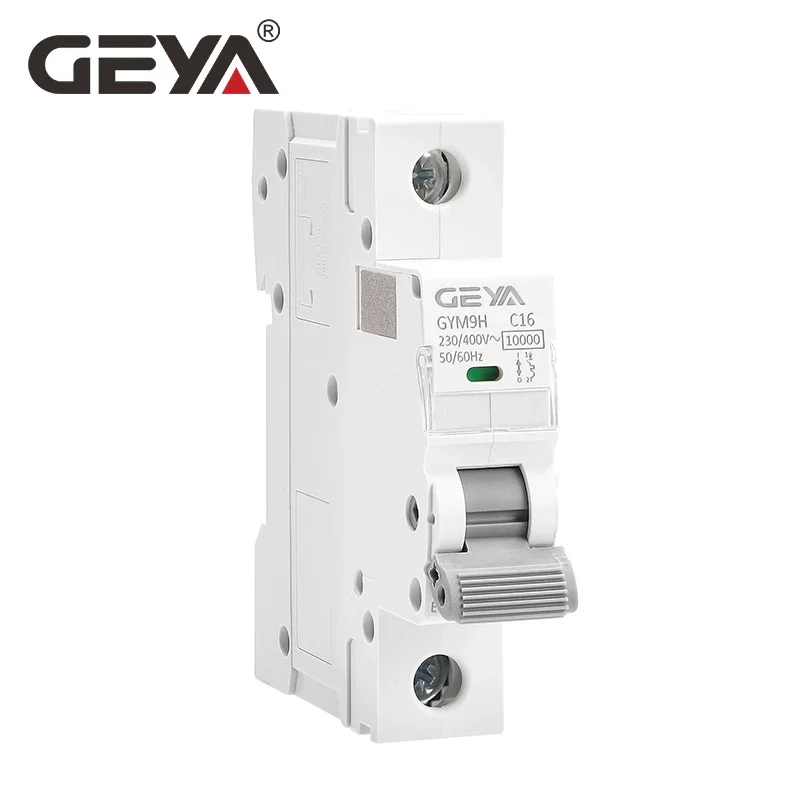 GEYA GYM9H 1P 10KA 차단 용량 MCB Din 레일 230V 400V 미니 회로 차단기 6A-63A AC 유형 공장 직접 제조업체