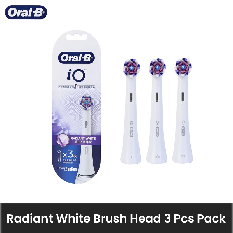 Oral B Io Series Radiant White Brush Heads Polish Remove Teeth Macchia E Placca Dentale 3 Pz/Pacco