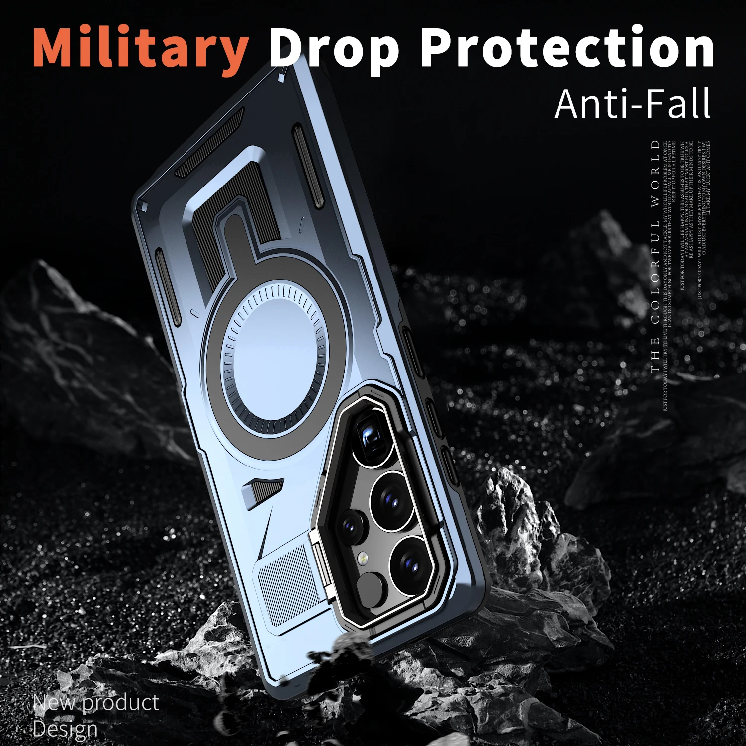Shockproof Armor Case with Metal Camera Holder and Rugged PC Cover