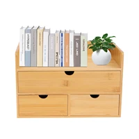 3 Layer Original Bamboo Organizer Mini Desk Drawer Tabletop Storage Organization Box For Office Home 2