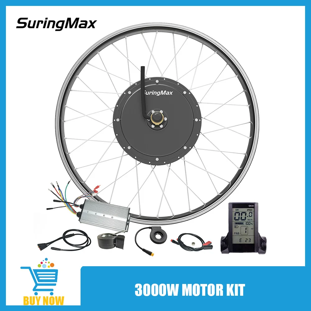 26 Inch Wheel Motor Kit Hub Motorcycle 72V 3000W 142mm Dropout Gearless Conversion For Electric Bike 26'' Hot Sell High Quality
