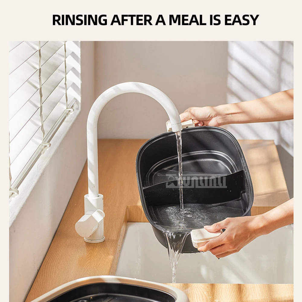 7L Split Electric Hot Pot Cooker Multifunction Cooking Pot Household Temperature Control Electric Frying Pan 3