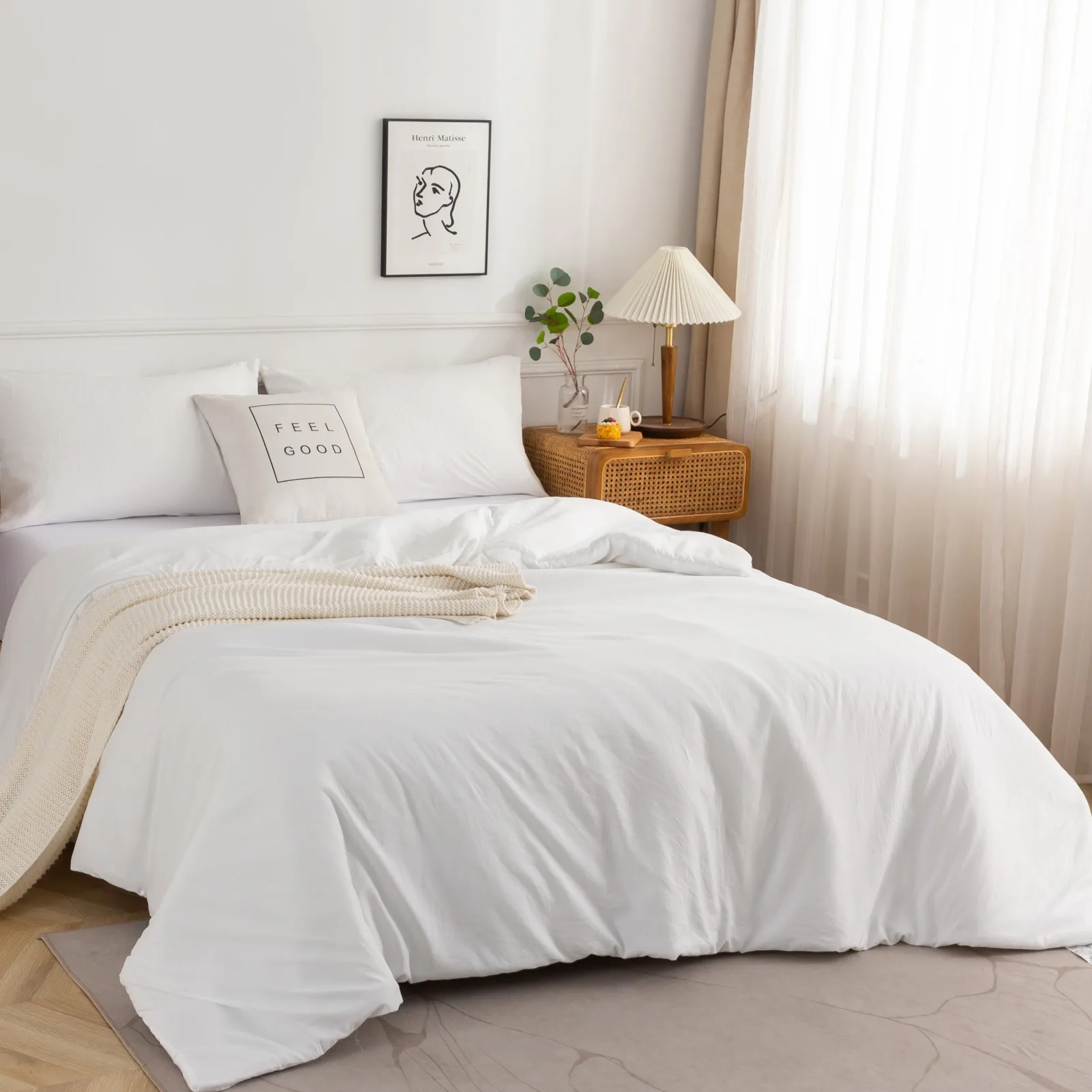 

Bedding Comforter Twin sets Ultra-Soft Cozy Lightweight All Season White Cotton Fabric And Pillow Sham