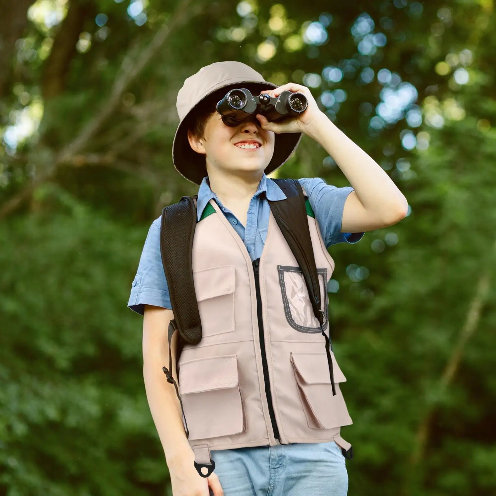 Kids Explorer Costume Cargo Vest and Hat for Toddlers Park Ranger Zoo Keeper kids explorer costume