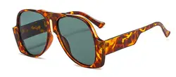 Chic Black Oversized Designer Sunglasses for Women with Oval Lenses (C53 leopard G15)