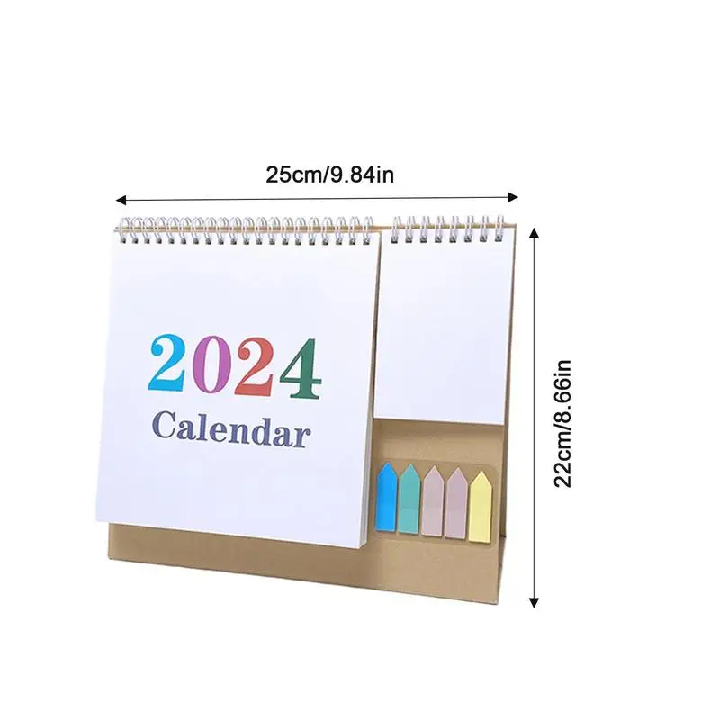 Wielofunkcyjny kalendarz biurkowy 2024 biurkowy stół akcesoria domowe kalendarz miesięczny notes małe biuro domowe stojące