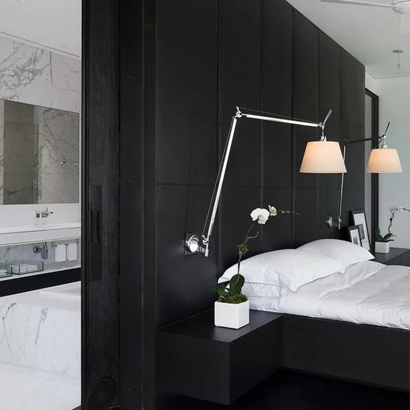 Nordic industrial style wall lamp, bedroom, bedside desk, reading, folding, long rod, rocker arm, long arm LED wall lamp 3