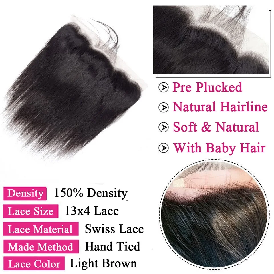 13x4 Bone Straight HD Lace Frontal Brazilian Human Hair 4x4 Transparent Lace Closure Only High Quality Remy Hair Cheap