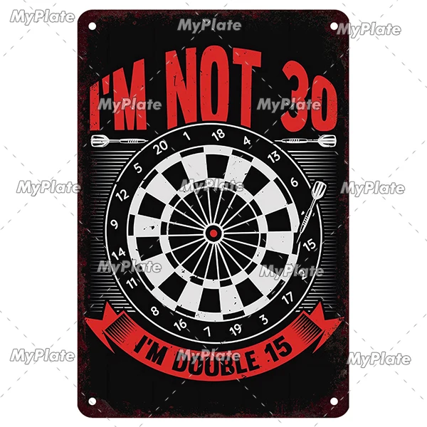 Vintage Metal Darts Sign - Bar & Club Wall Decor Art Poster Gift