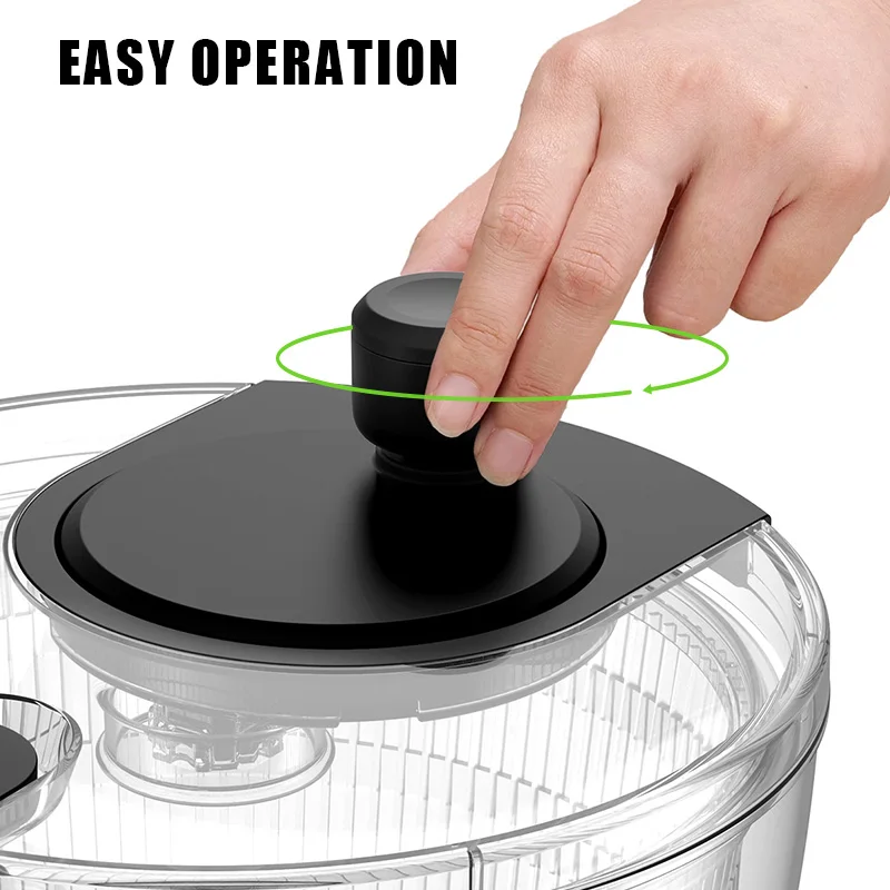 Multi-functional manual vegetable dehydrator salad spin dryer food dryer fruit and vegetable dehydrator kitchen tool