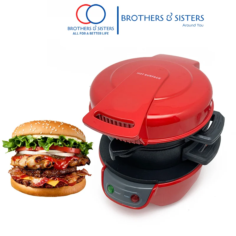 EN 220V Electric Burger Sandwich Maker Household Breakfast Machine Hamburg Sandwich Maker Bread Machine Waffle