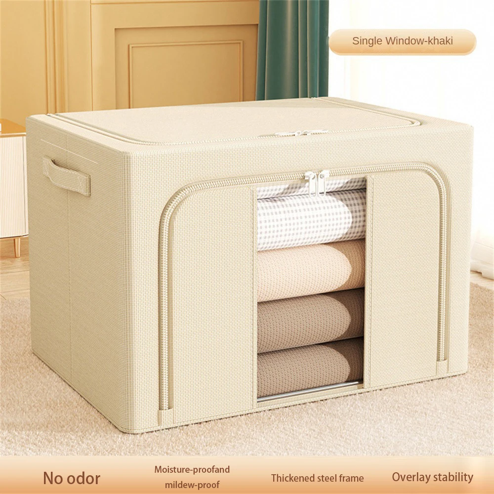 Storage Box Dark Gray Folding For Easy Storage Fabric Material Large Storage Capacity Large Bearing Capacity Storage Supplies 3
