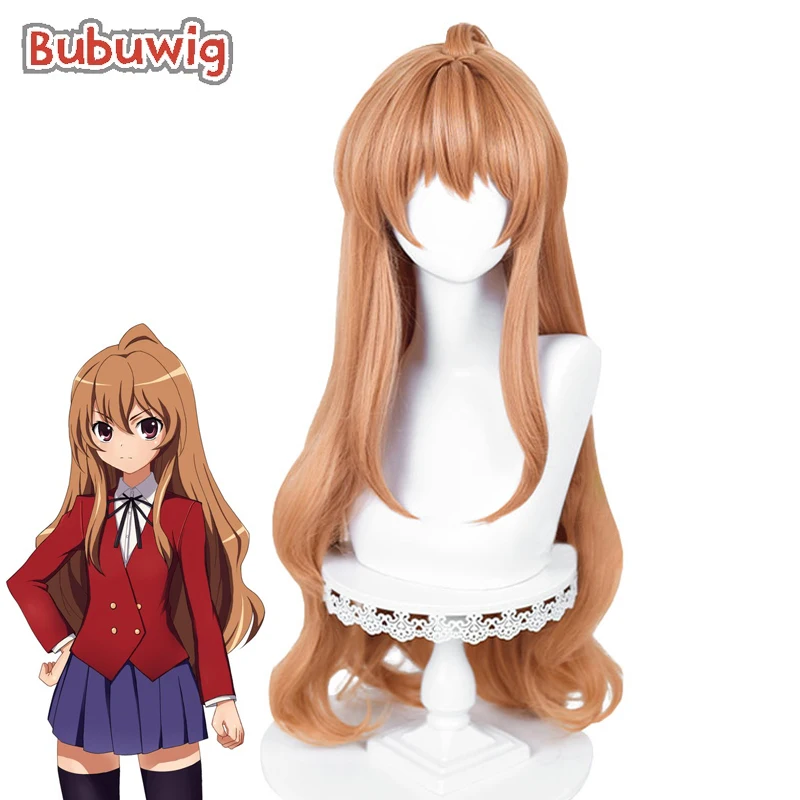 

Bubuwig Synthetic Hair Taiga Aisaka Cosplay Wigs Toradora! Taiga Aisaka 85cm Women Long Curly Orange Party Wig Heat Resistant