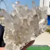 Huge Natural Rare White Transparent Crystal Cluster, Quartz Crystal Mineral Cluster Energy Healing Home Office Degaussing Stone 3