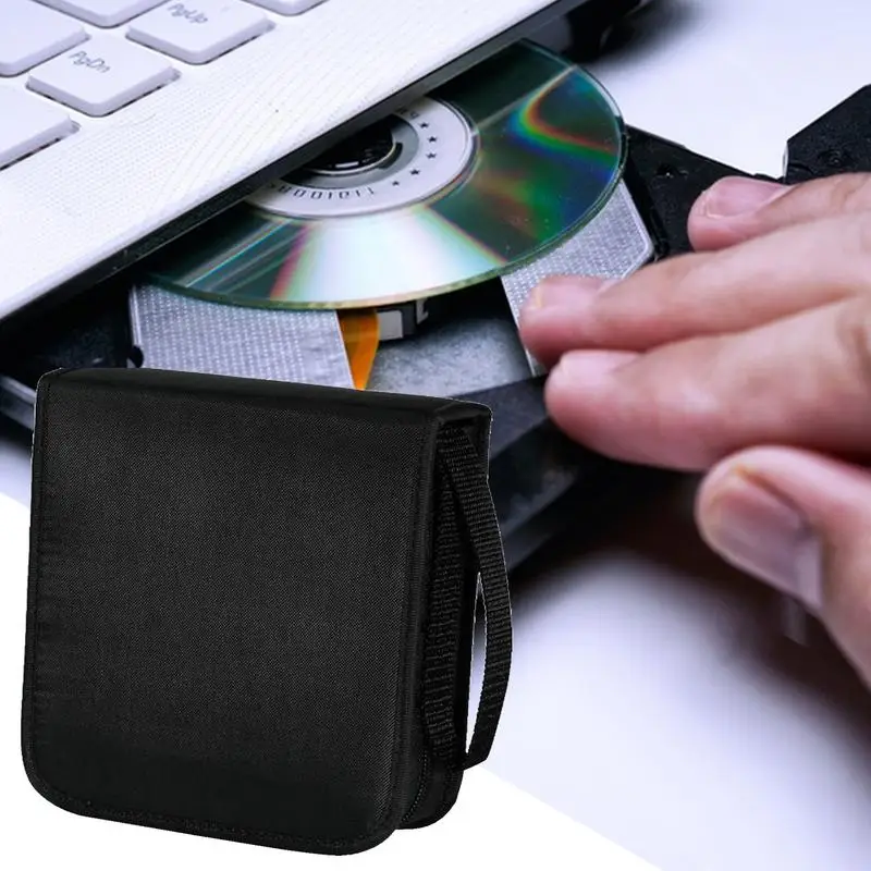 Portable CDs DVDs Case 40 Capacity Storage Bag Oxford Cloth Holder with Zipper for Home Car CDs Box Bags Accessories