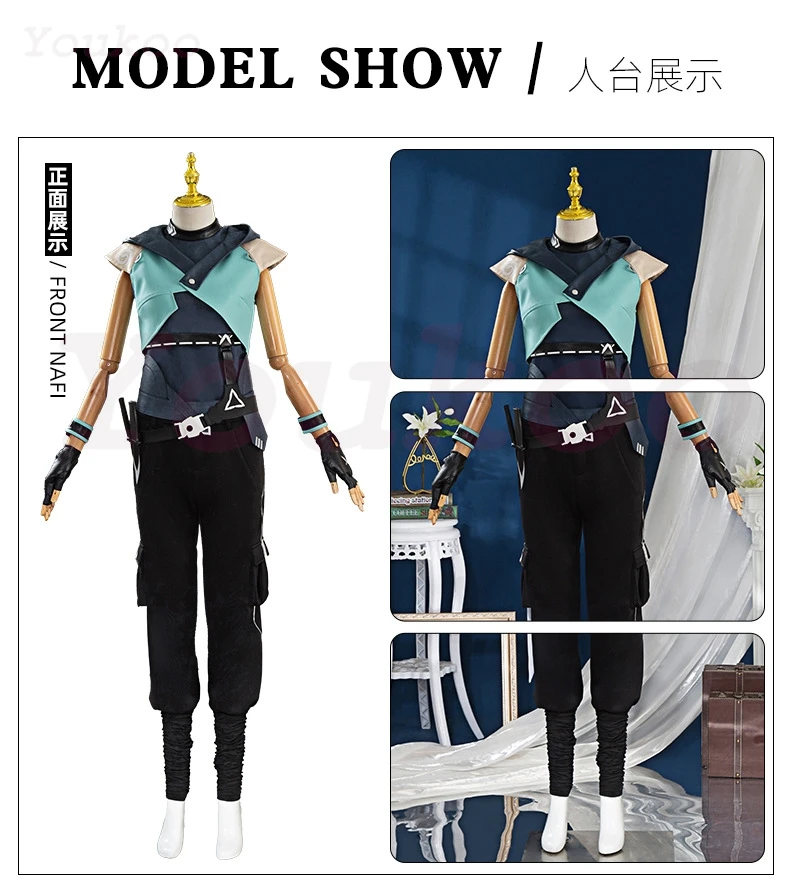 VALORANT Jett-Inspired Cosplay Costume with Wig and Kunai Prop (Unofficial)