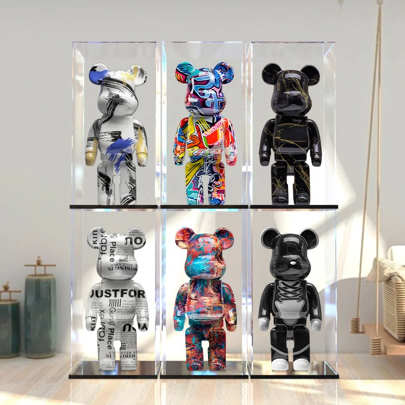 

400% Bearbricks Figurine Bear Brick Action Figure Violence Bear Model Gloomy Bear Statues Sculptures Decoration Ornament Toys