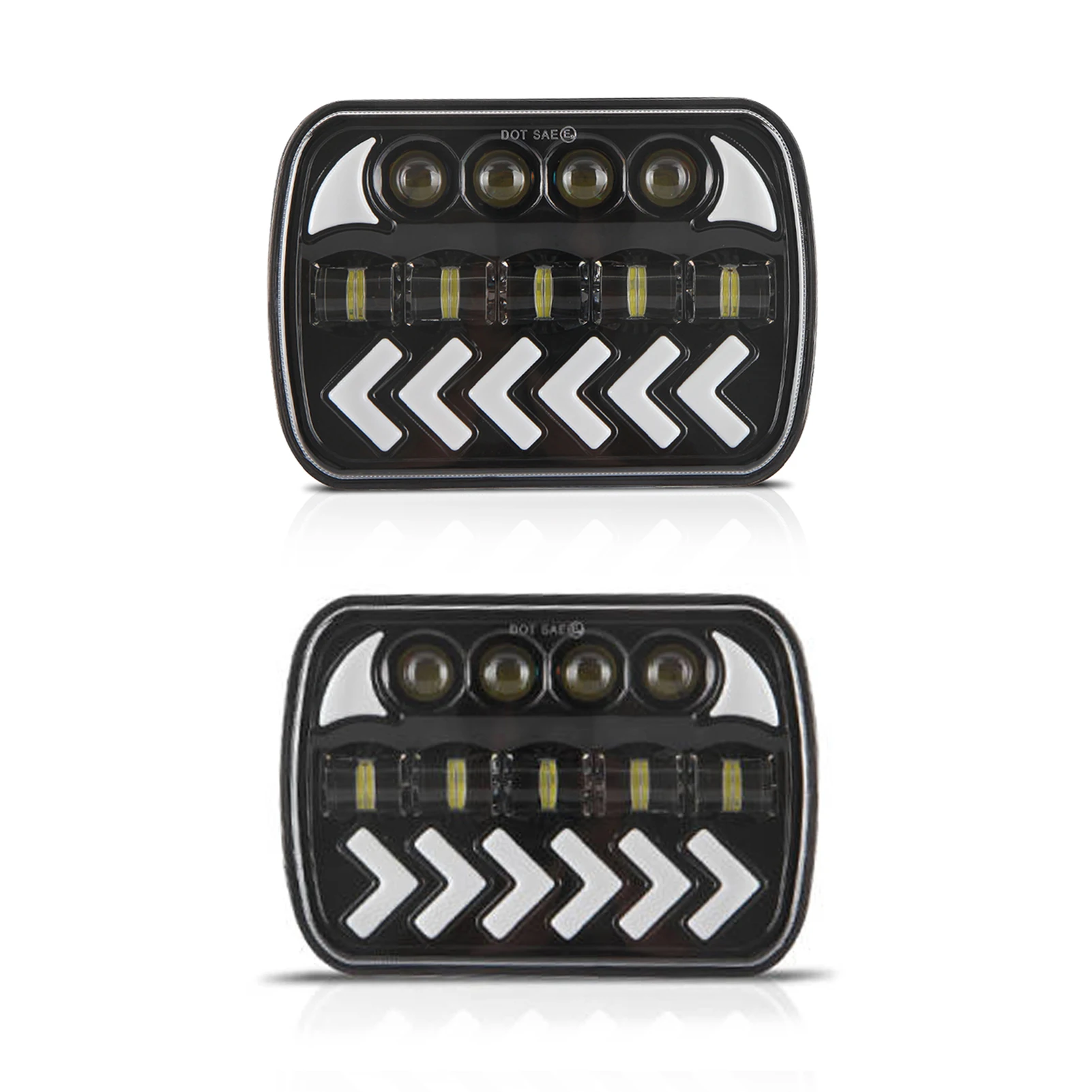

2 Pack Car Headlamp 7inch LED Headlights Beam DRL Amber Arrow Dynamic Sequential Turn Signal Replacement for Jeep Wrangler