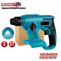 1000W 3600rpm Cordless Electric Rotary Hammer Rechargeable 8600ipm Electric Hammer Drill Power Tools For Makita 18V Battery 1
