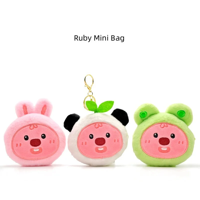 

new Cute Soft Ruby's disguised little rabbit panda frog zero wallet headphone bag doll machine storage bag Pendant keychain