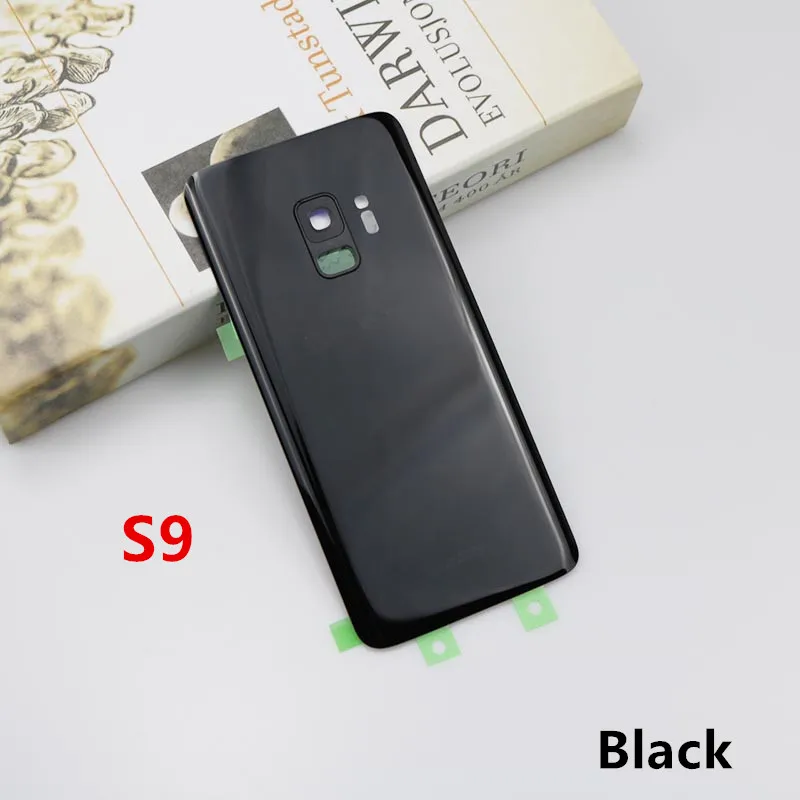 삼성 갤럭시 S9 유리 배터리 뒷면 커버 수리를위한 S9 G960 하우징 도어 폰 후면 케이스 + 카메라 렌즈 교체