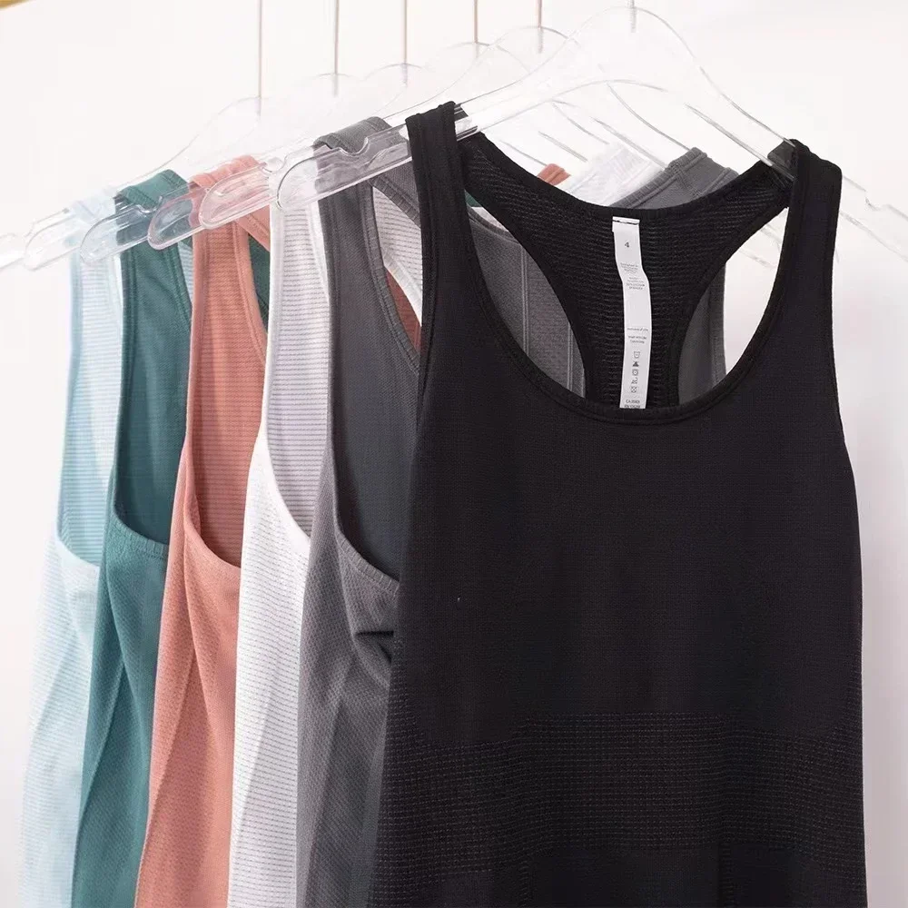 

Lemon 1.0 Women Summer Cotton Yoga Sleeveless Vest Quick-drying Mesh Sports Top Fitness Clothing T-shirt Gym Wear Workout Tops