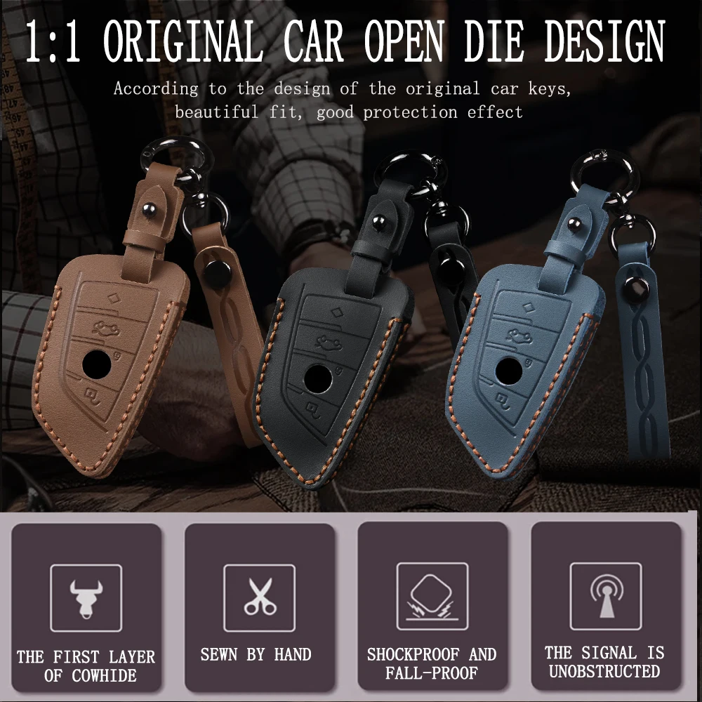 Car Remote Key Case Cover Shell Fob For BMW X1 X3 X4 X5 X6 F15 F16 G30 3 5 7 Series G11 F48 Accessories Keychain