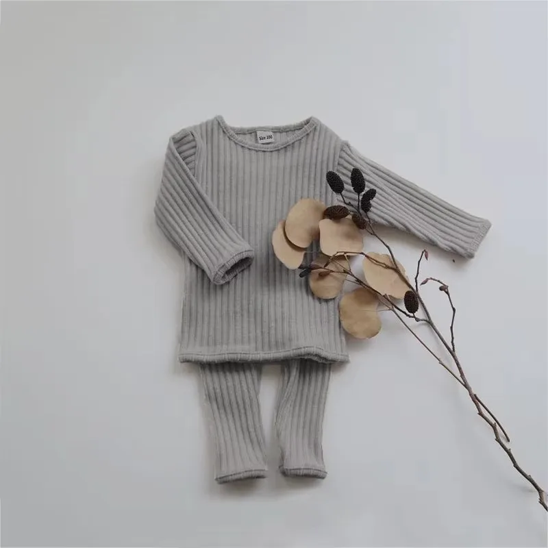 Abbigliamento per la casa per bambini Abiti Autunno Inverno Top a maniche lunghe + Leggings 2 pezzi Pigiami per bambini Biancheria intima termica per bambini - immagine 5