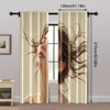 2pcs, Curtains&Window Treatment 2D print Beautiful Girl Versatile Durable Polyester (without rod) Versatile All Ldeal for 5