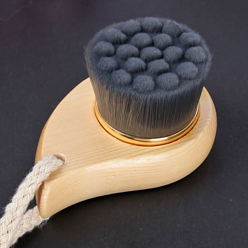 Deluxe Wooden Handle Facial Cleansing Brush - Deep Cleanse & Revitalize Your Skin