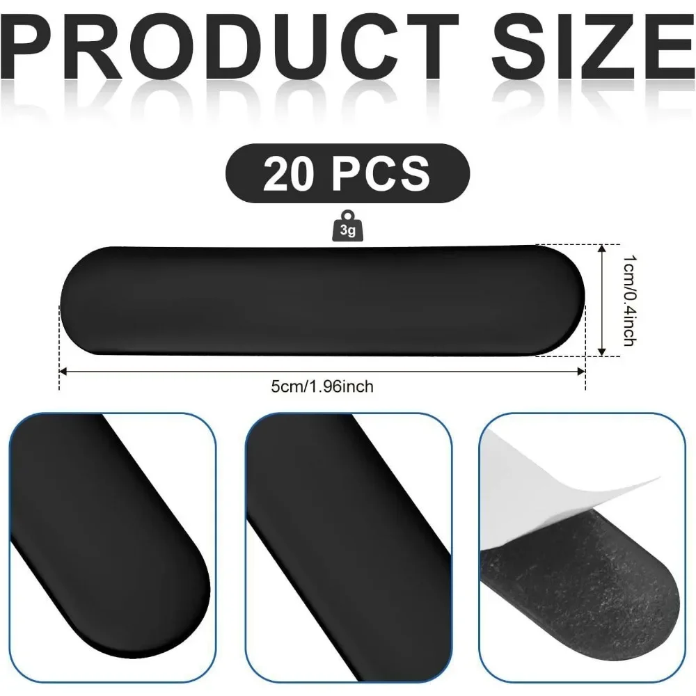 Close-up of the small weighted lead tape sticker.