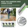 Double Sided Thatch Rake Stainless Steel Adjustable Dethatcher Lawn Rake with 4 Sections Handle Garden Tool for Clear Dead Grass 3