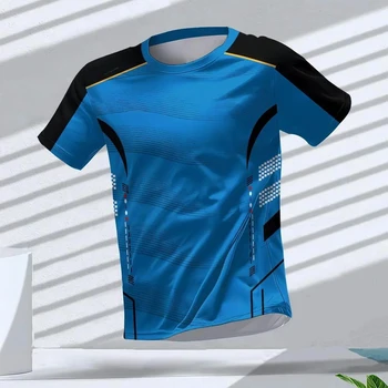 T-shirt Sportiva da Uomo per Corsa, Asciugatura Rapida, Traspirante, Manica Corta, Collo Tondo, Top da Palestra, Abbigliamento per Allenamento all'Aperto