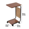 End Table, Rectangle Side Table, Night Stand with 2-Tier Storage Shelf and Fabric Storage Bag, Living Room Small Coffee Table 6